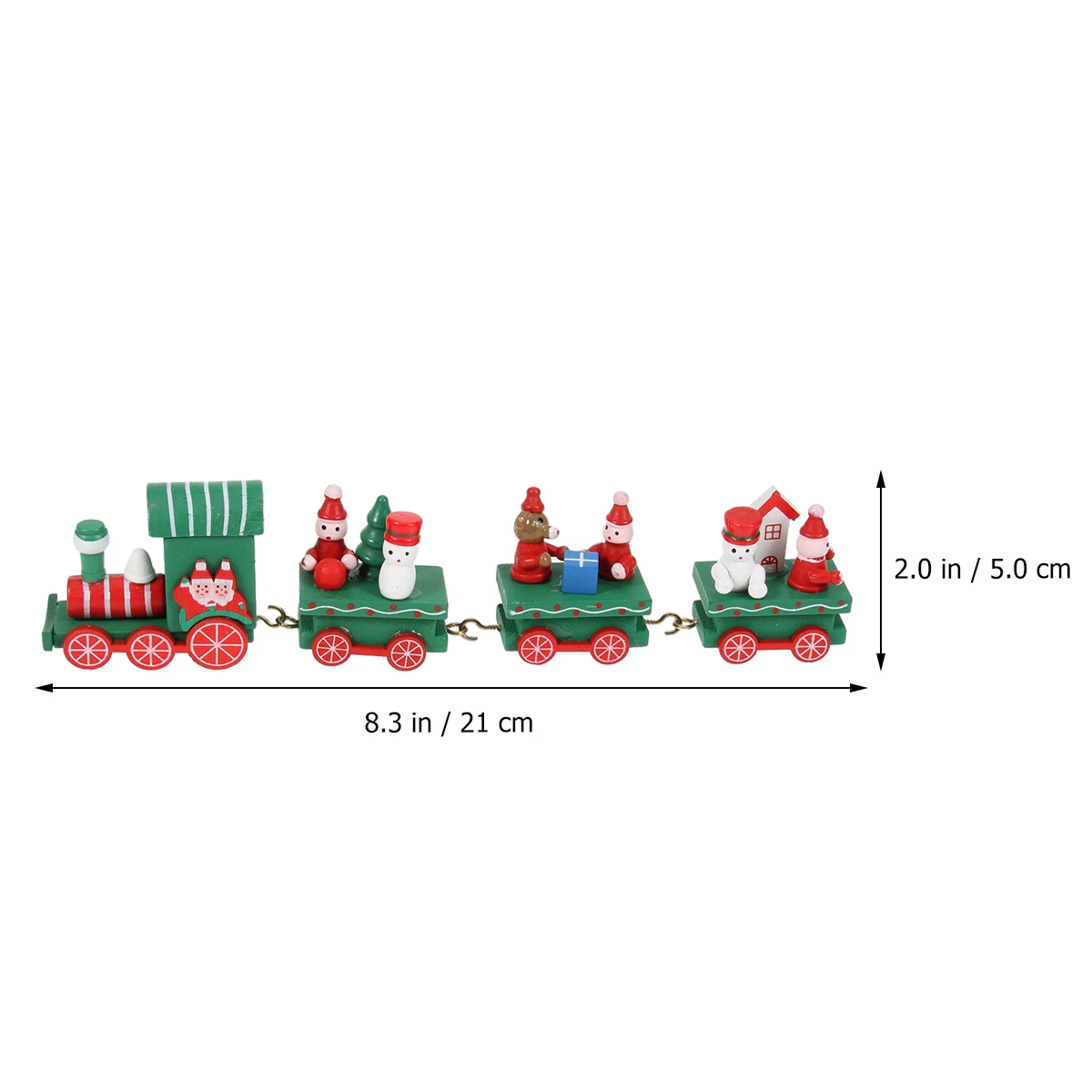 

Wooden Train Mini Christmas for The Miniature Green Decorate