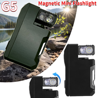 Rechargeable EDC Flashlight Portable Flat Pocket Flashlight with RGB Light Mini Flashlight Magnetic Keychain Flashlight