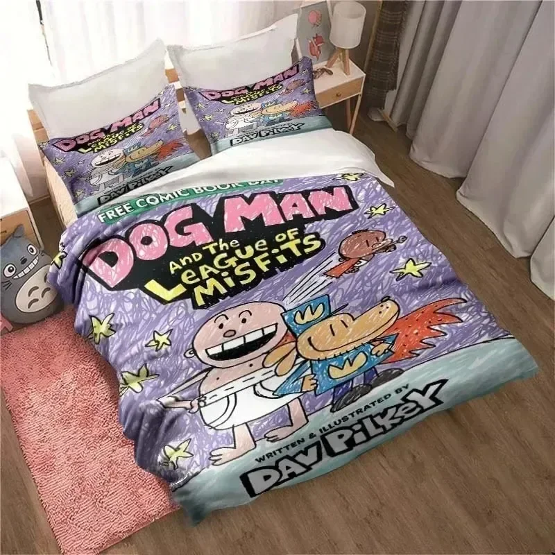 

DOG MAN Cute Cartoon 3D NEW Duvet Cover Pillowcase Bedding Set Adult Boy Girl Bedroom Decoration Children Single Double Large