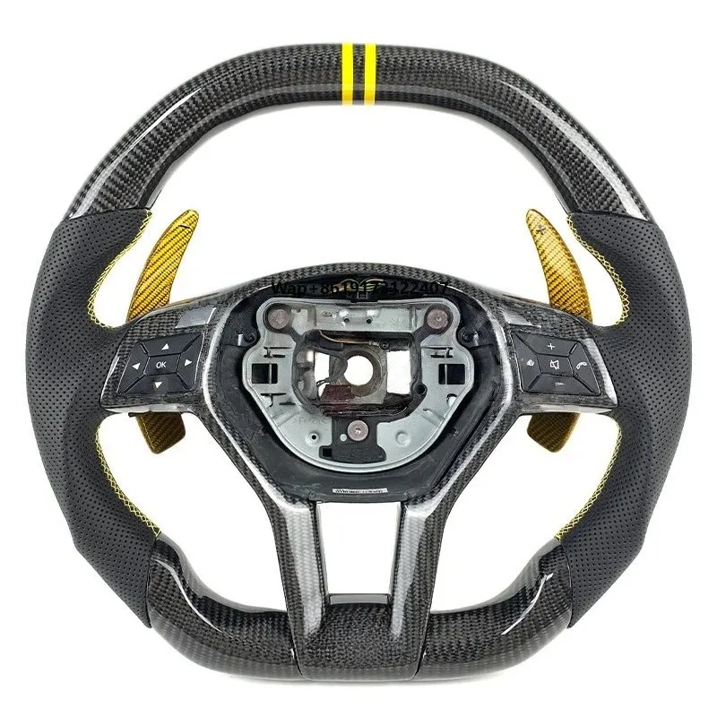 

Customized Real Carbon Fiber Steering Wheel for A45 W204 W212 W218 W116 C a GLC CLS Car Steering Wheel