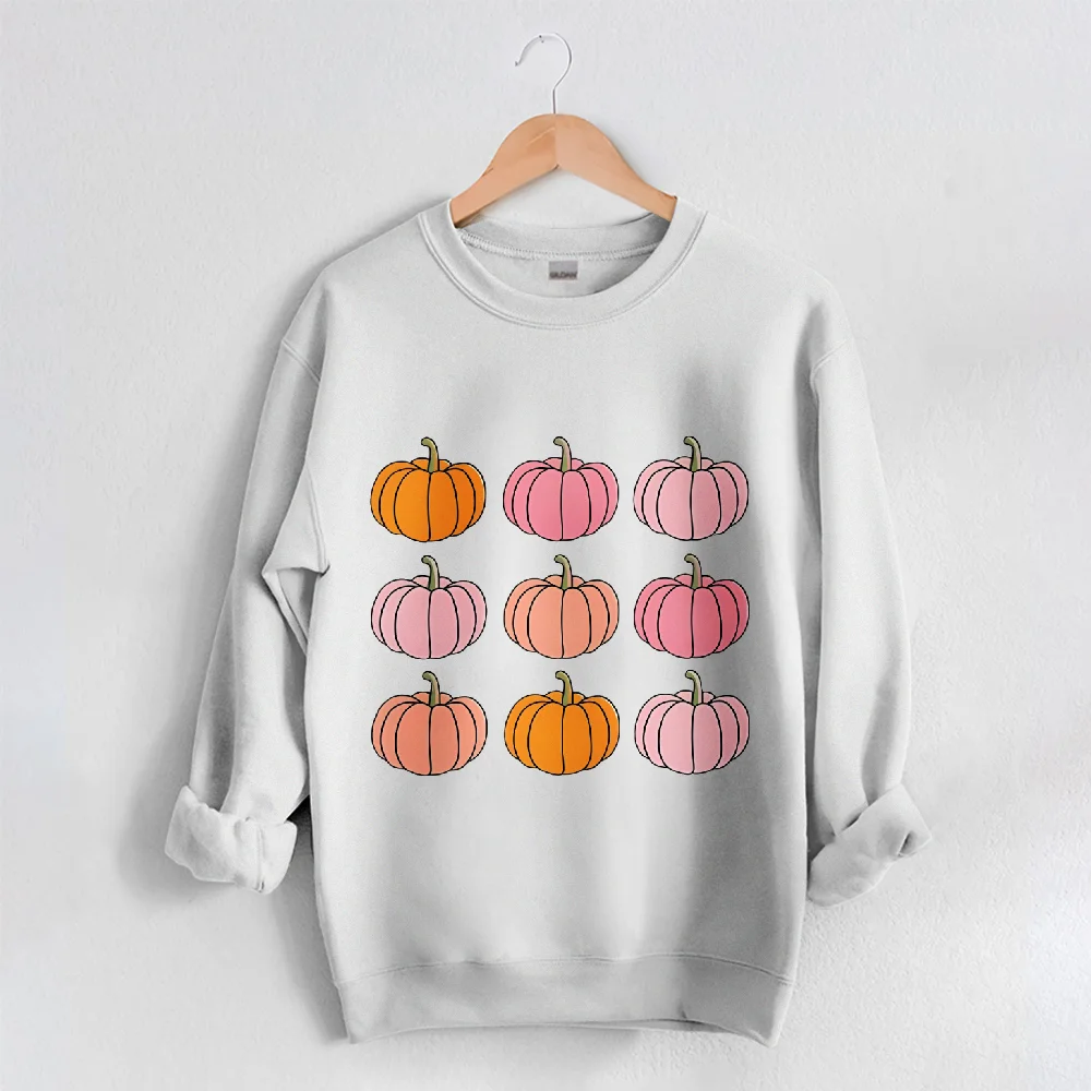 Fall Halloween Sweatshirt Pumpkin Cotton O Neck Casual Pullover Halloween Clothes Women Autumn Harvest Hoodie Thanksgiving Gift