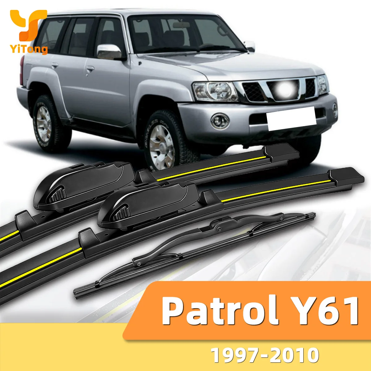 Geeignet für Nissan Patrol Y61 1997–2010. Vordere und hintere Scheibenwischer. Langlebiges Zubehör für Autoscheiben 2000, 2002, 2006.