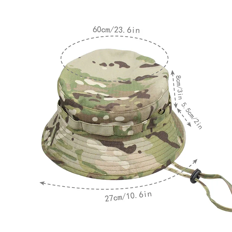 Camouflage Boonie Hat Multicam Panama Caps Men Tactical Sports Hunting Fishing Hiking Climbing Windproof Sun Hats Summer