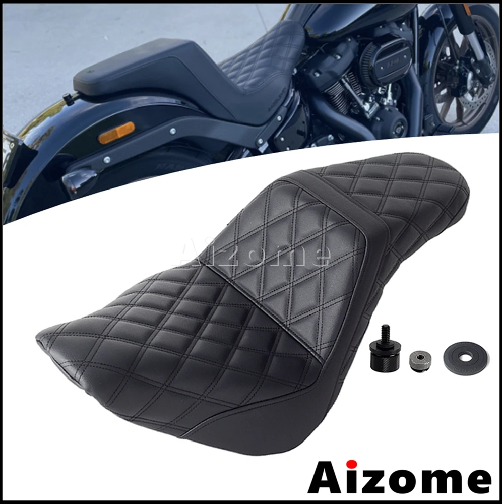 1Pc Step Up Seat Motorcycle Driver Passenger Two-up Seat Cushion Cover Pad For Harley Softail Sport Glide Low Rider S ST 2018-24