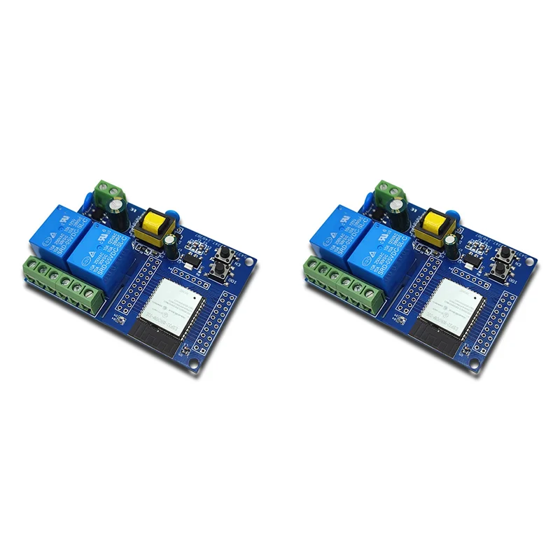 

ELECT-2X ESP32 Релейный модуль Двухканальный Wi-Fi Bluetooth Релейный модуль ESP32-WROOM Вторичная макетная плата для Arduino