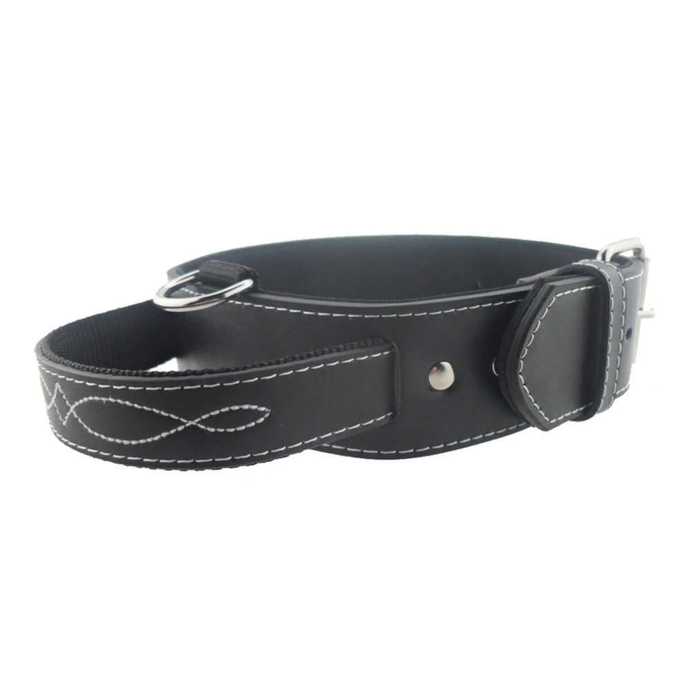 Medium Large Pet Soft Training With Handle Neck Strap Adjustable Buckle Home Dog Collar Artificial Leather Accessories Outdoor