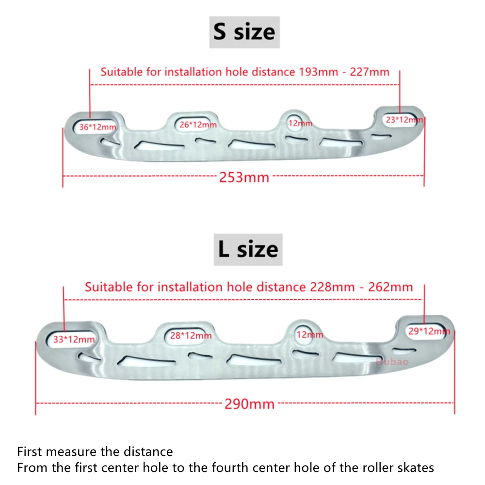 PNHUBAO Ice Skating Blade Inline Rock Figure Skate 253/290mm Stainless Steel Adult Kid Roller Skates Quick Replacement Size26-45