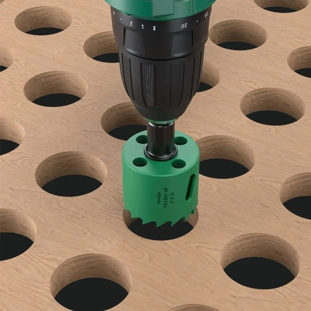 

50-65mm Hole Saw Drill Bit Easy Chip Removal No Slipping Wood Drilling Crown Wear Resistant HSS Steel Bimetal Hole Opener