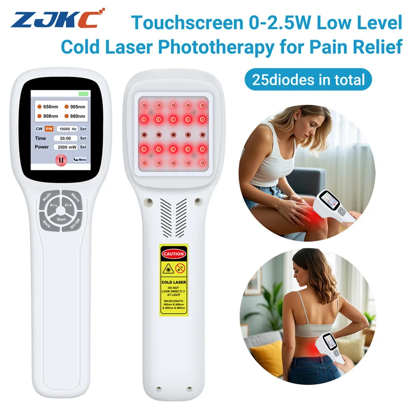 

0-2.5W LLLT Cold Laser Therapy Device Red Light Phototherapy for Pain Relief Sport Injuries Arthritis 650nm 808nm 905nm 980nm