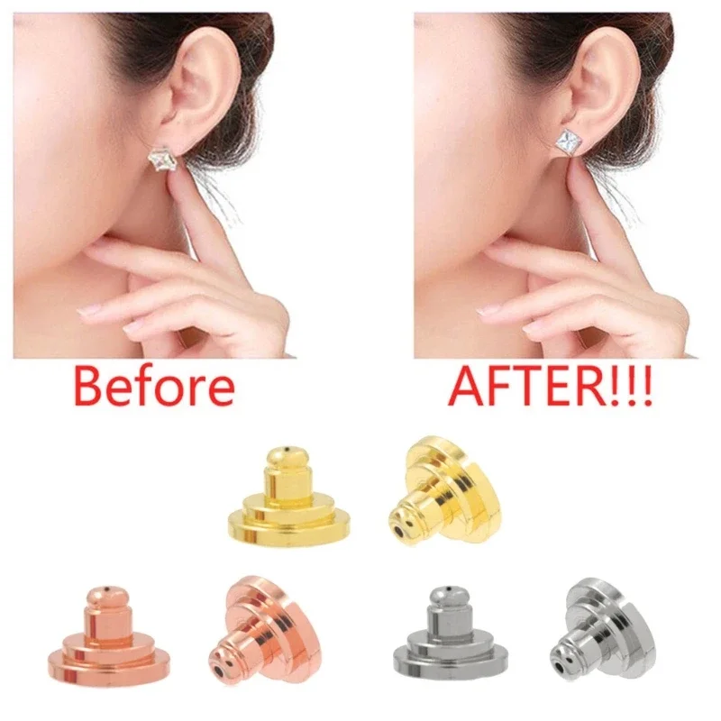 clous d'oreilles pour boucles d'oreilles lourdes, 4 pièces, supports boucles d'oreilles verrouillage, Supports