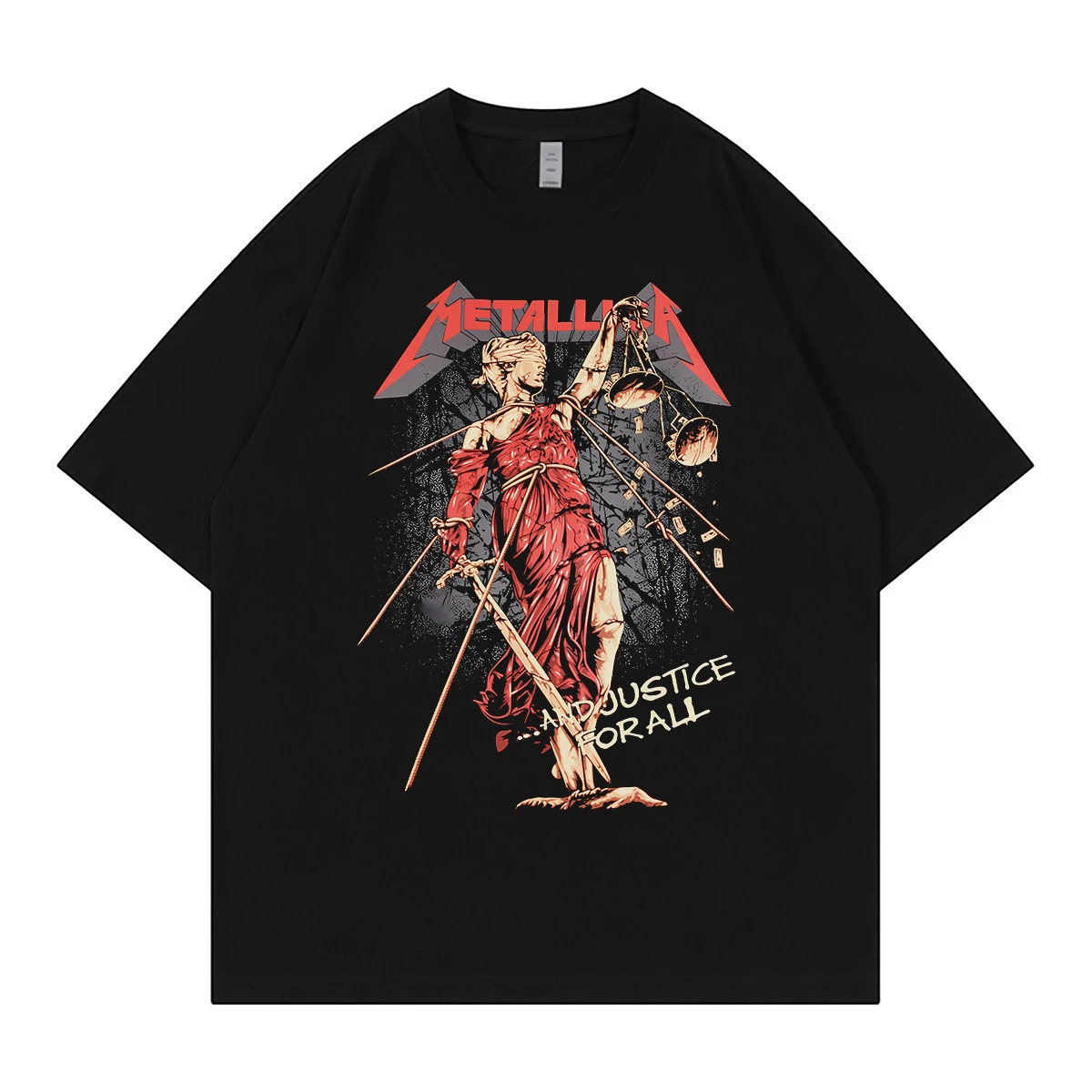 

Band American Street Hip-hop Punk Style Retro Digital High-quality Print Cotton Short-sleeve T-shirt