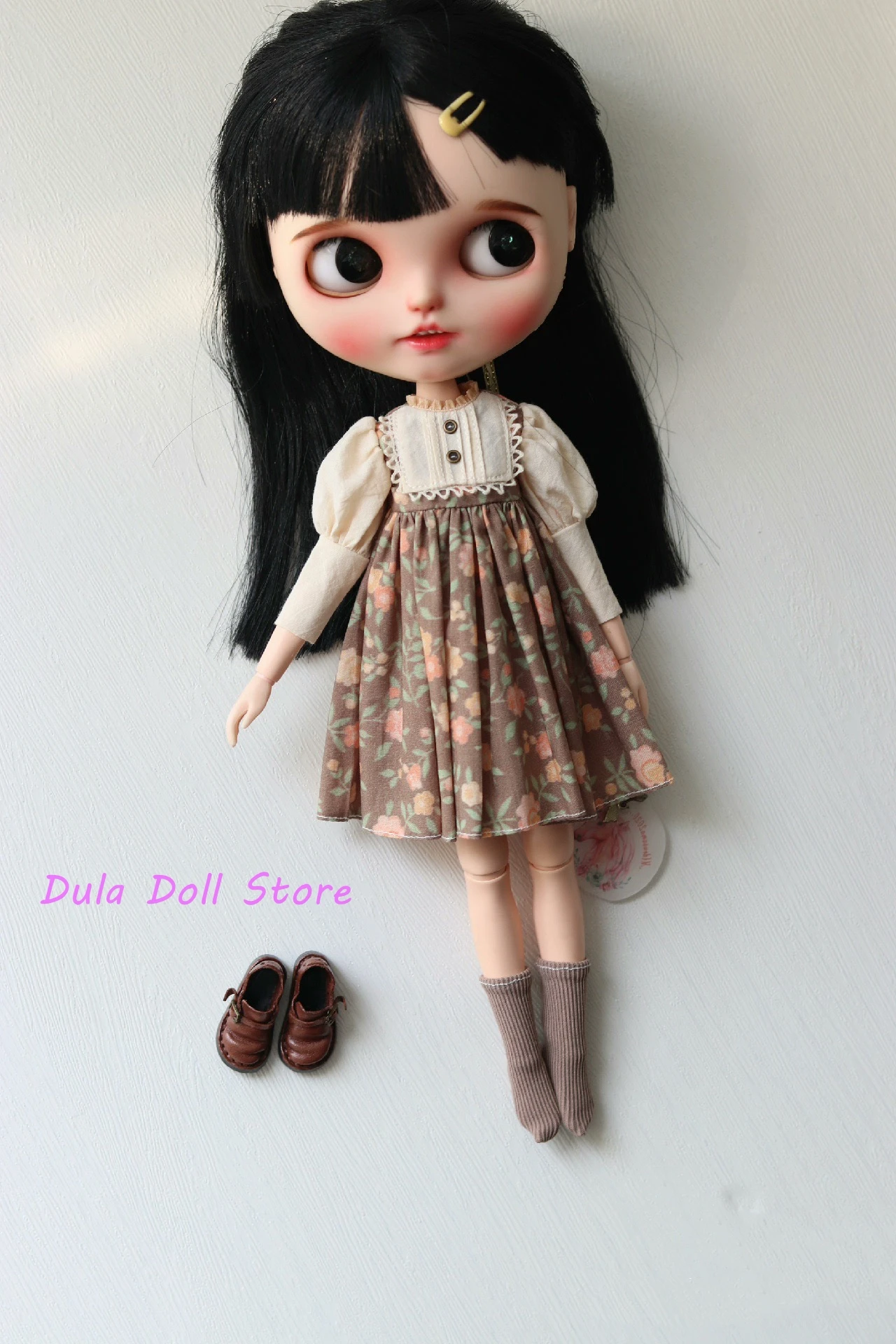 Dula Doll Clothes Dress Pine cone brown coat skirt Blythe Qbaby ob24 ob22 ob11 Azone Licca ICY JerryB 1/6 Bjd Doll Accessories