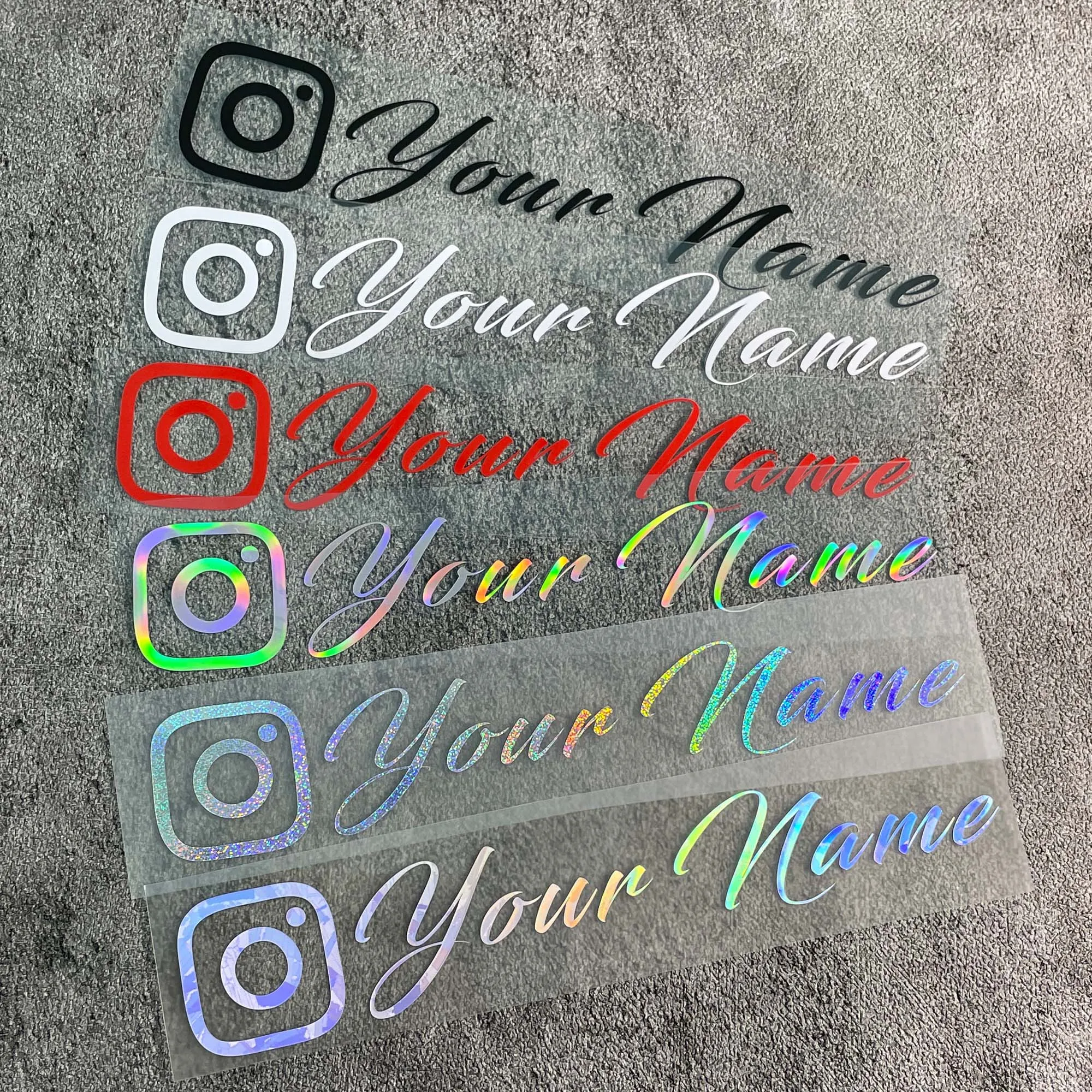 Adesivo Personalizado para Carro 1PC, Fonte Manuscrita Instagram, Impermeável, DIY, Decalques de Vinil Duráveis para Janela, Carroceria, Moto e Capacete