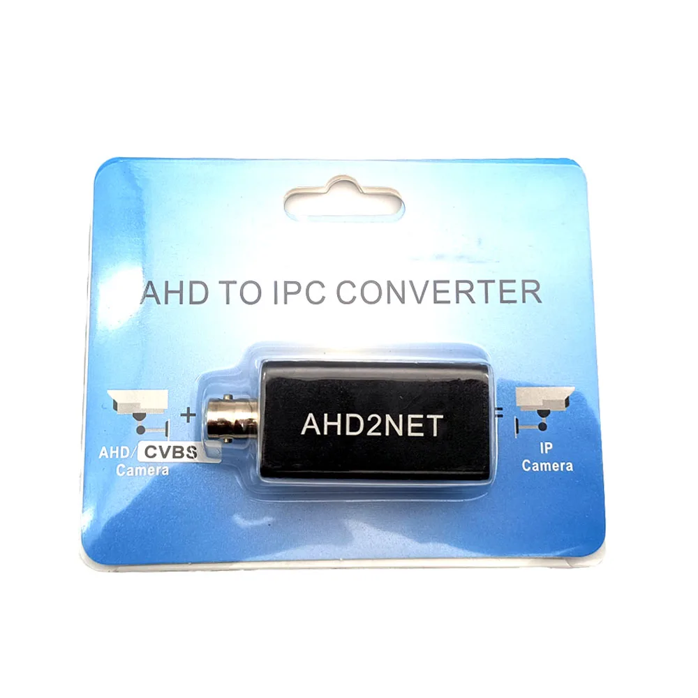 AHD/CVBS To IPC Converter CCTV Analog/720P/1080P AHD Cameras To IP Wired Cam Converter BNC Input RJ45 Output H.265 ONVIF Adapter