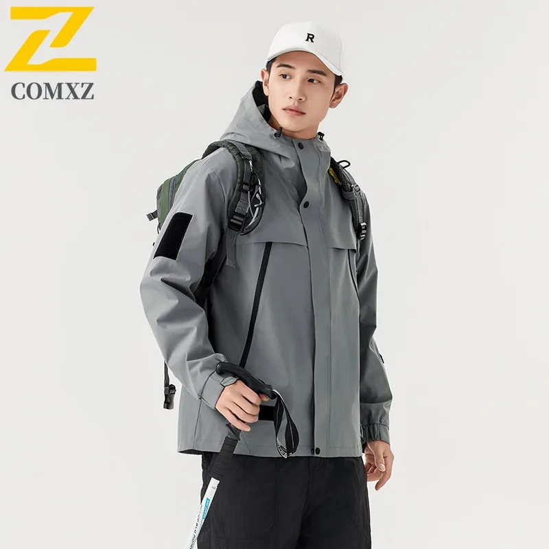 COMXZ 3 in 1 Autumn Winter Windbreaker Detachable Two Piece Set Polar Fleece Inner Layer Couple Thermal Down Jacket Casual Coat