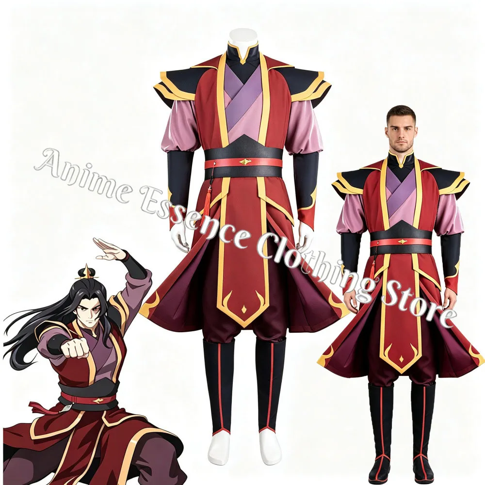 Anime Zuko Cosplay Kostüm Oberteil Hose Mantel Gürtel Kostüm Film Rollenspiel Kleidung Verkleidung Erwachsenen-Outfits Halloween Karneval Anzug