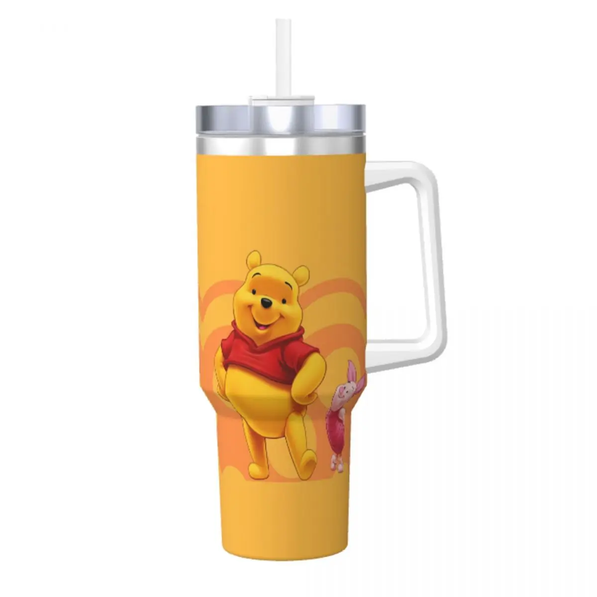 Stainless Steel Tumbler Winnie The Pooh MINISO Thermal Cups and Piglet Portable Cold and Hot Car Mugs Driving Water Bottle