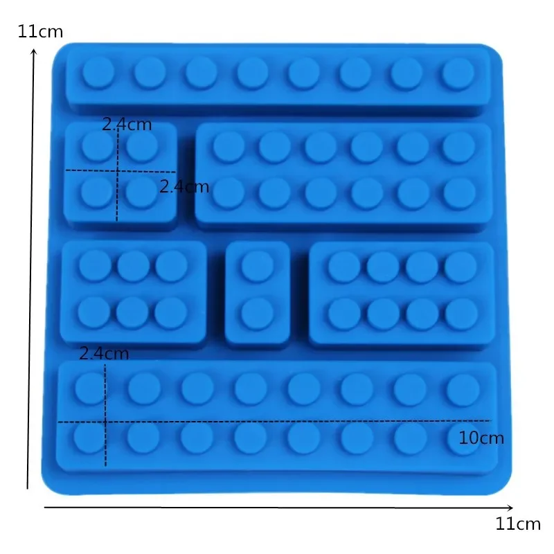 Funny 1Pcs Different Shaped Silicone Cake Mold Robot Candy Chocolate Block Ice Cube Tray Building Bricks Jelly Cake Mould