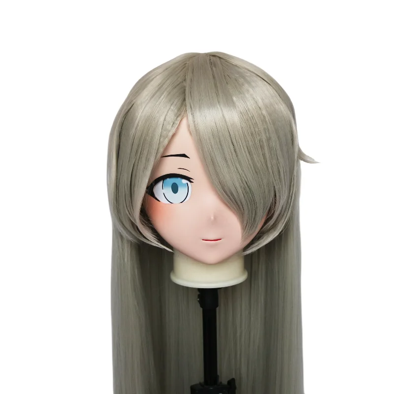 

(B14) Маска на голову ручной работы на заказ с корпусом для трансвеститов, силиконовая маска для косплея аниме Touhou Project Reiuji Utsuho Kigurumi