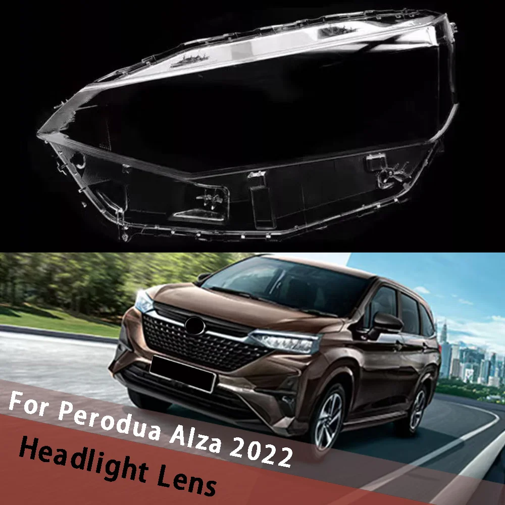 For Perodua Alza 2022 Front Headlight Shell Transparent Lampshade Lens Housing Headlamp Cover Plexiglass Auto Replacement Parts