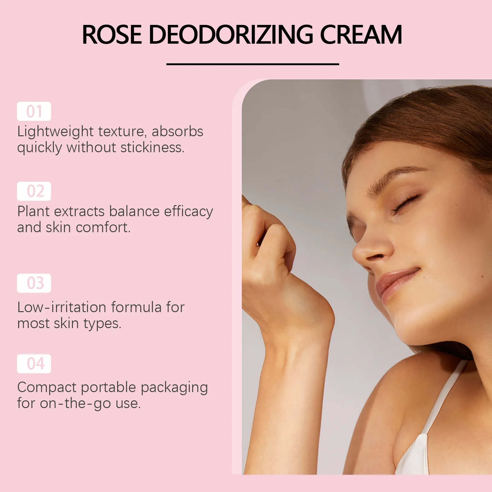 كريم الجسم مزيل العرق الوردي يزيل الرائحة ويقلل التعرق ويحيد رائحة الإبط ورائحة دائمة كريم عطر منعش ساحر #4