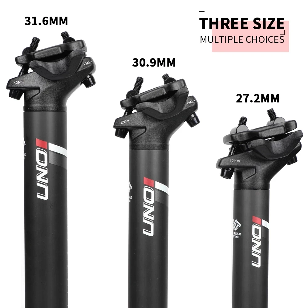 UNO Carbon Seatpost Mountain Bike 27.2/30.9/31.6mm Road Bike Seat Post MTB Ultralight Saddle Carbon Fiber Seat Tube Offset 10mm