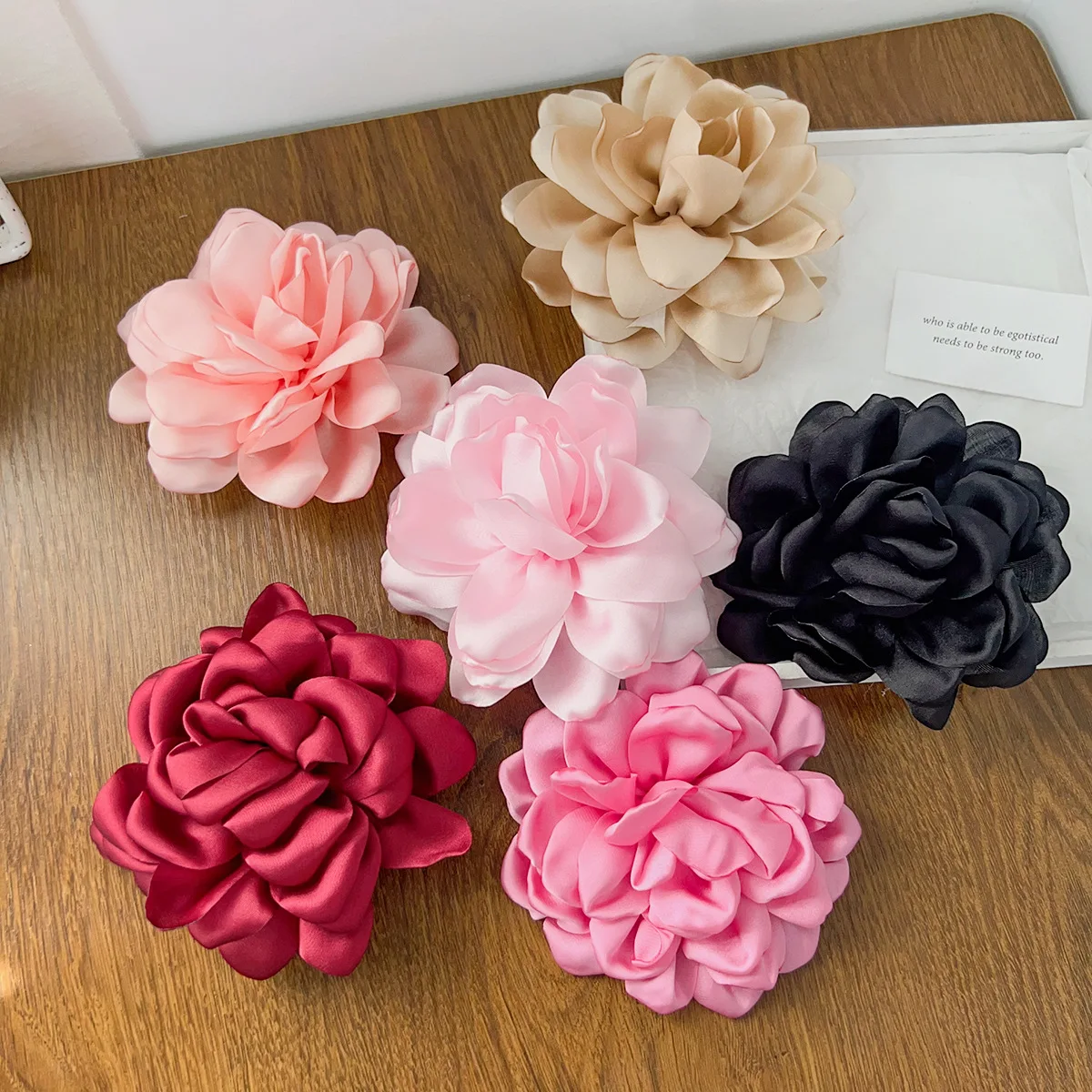 

New Korean fabric flower hairpin small fresh rose temperament elegant word clip super fairy hair accessories woman