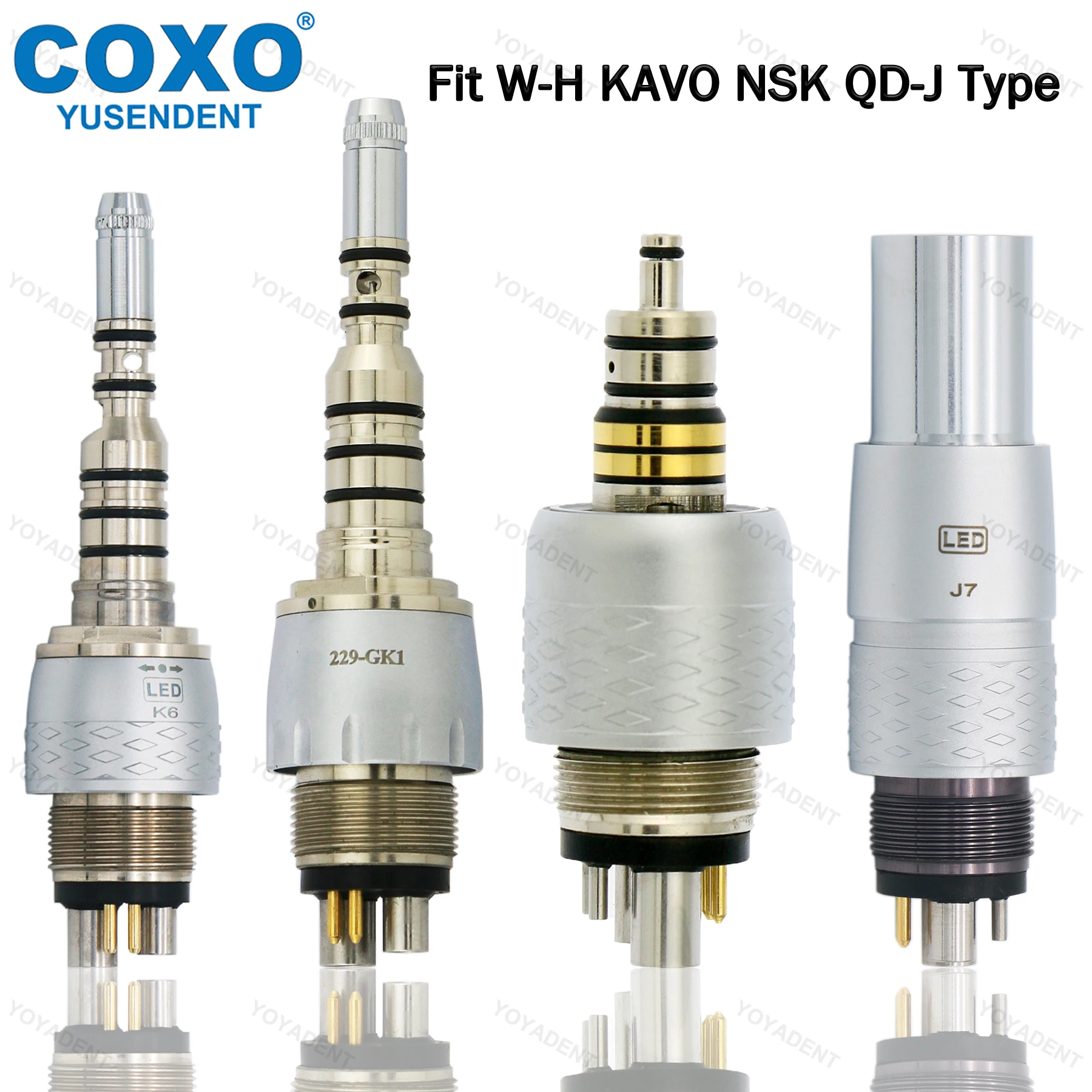 

COXO Dental LED Coupling 2/4/6-Hole Coupling Coupler B2/M4 Coupler Fit W-H KAVO NSK SIRONA Fiber Optic High Speed Handpiece