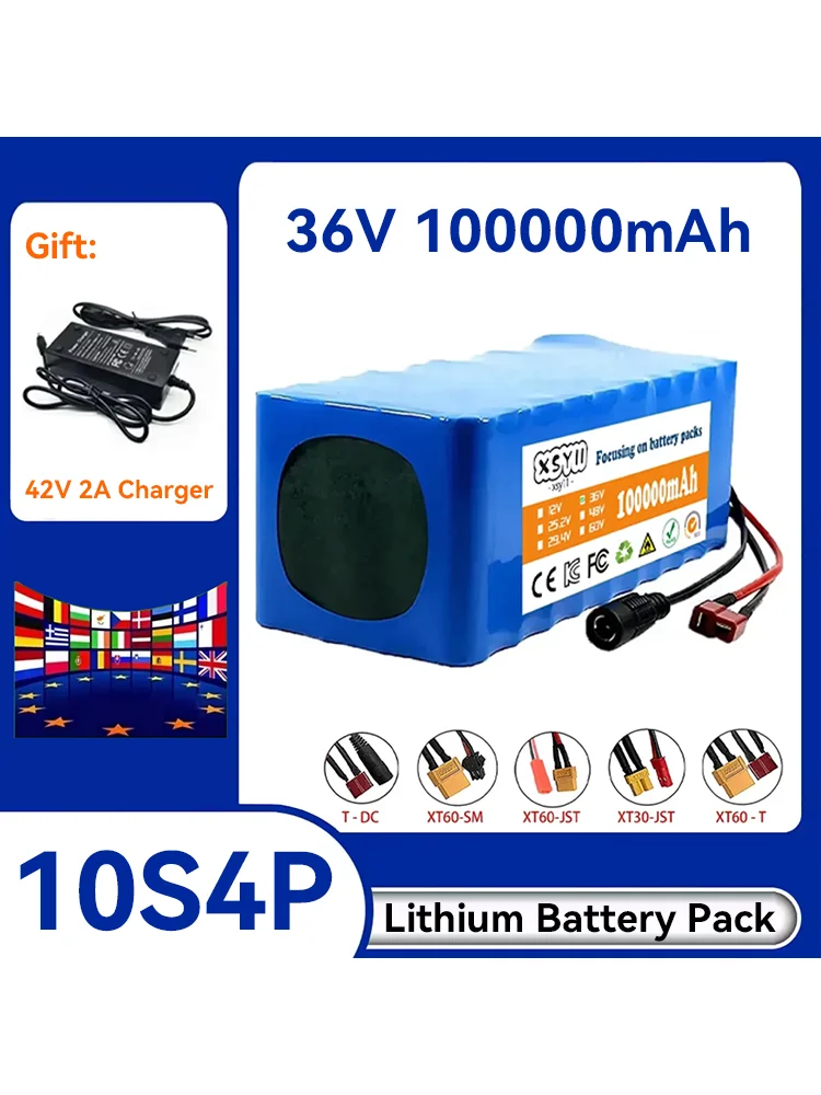 AliExpress KIITOKOLO 10s4p 36v 100000mAh Lithium 18650 Rechargeable Battery Pack 500W Power 36v Lithium Battery 36v Ebike Battery with BMS