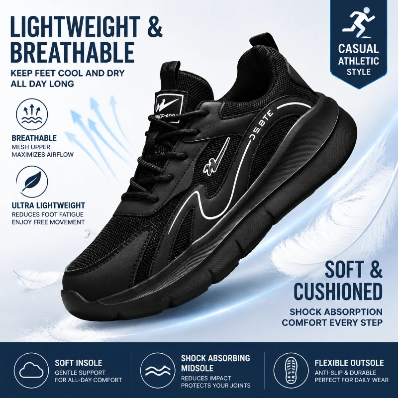 

Double Star Men's Breathable Casual Sports Running Shoes, Lightweight and Trendy, Versatile Commuter Outdoor Men's Shoes