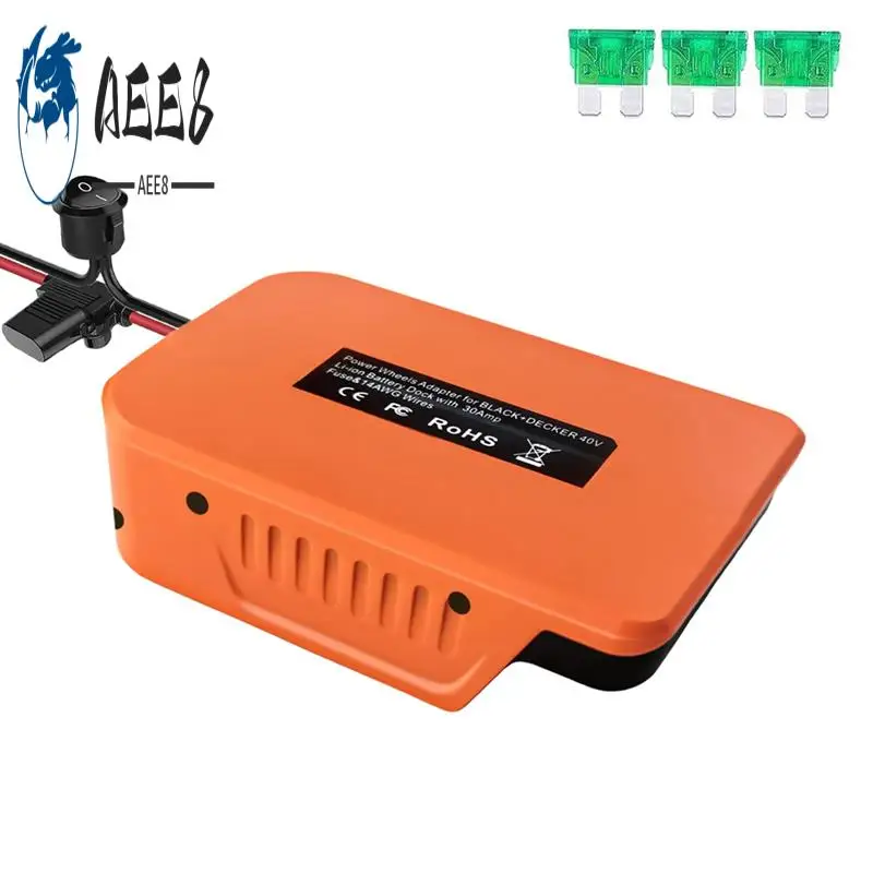 

AEE8-Power Wheels Adapter Battery Adapter For 40V Lithium Battery,For DIY Ride On Truck, Robotics,RC Toys Parts