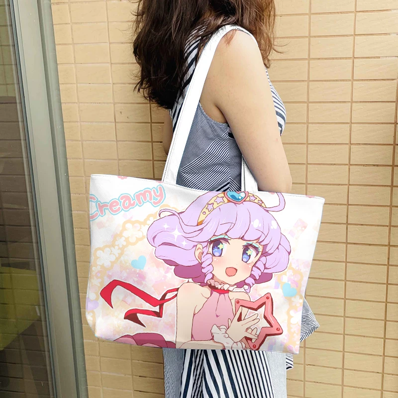 Magical Angel Creamy Mami 9971 Fashion Anime borsa a tracolla borse per la spesa Casual borsa da viaggio per cartoni animati Lady Girls