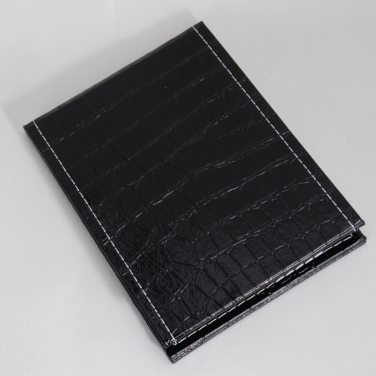 

Desktop Makeup Mirror Black PU Portable Foldable Rechargable Fill Light Glass for Travel and Daily Use