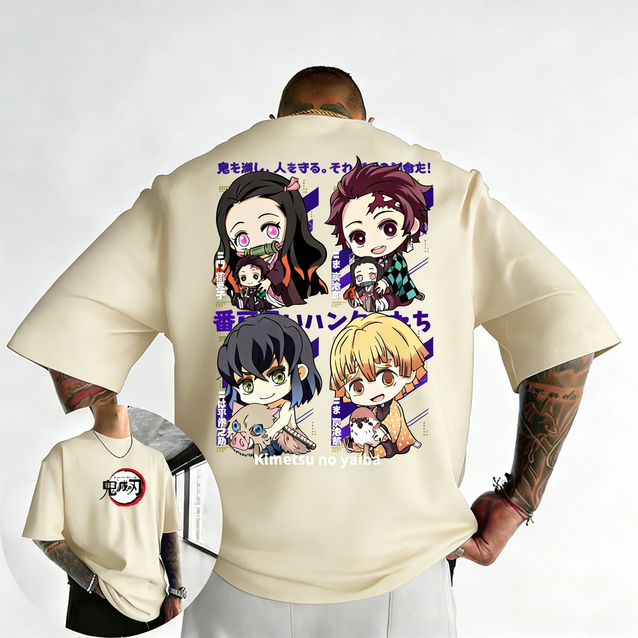 

Demon Slayer Anime Q-Edition Printed T-shirt 2026 Men's and Women's Summer New Harajuku Large Casual Loose Y2K Parent Child Top