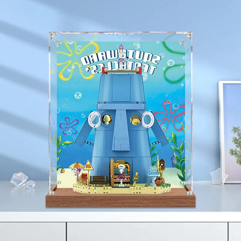 Acrylic display box is suitable for dust-proof storage of Squidward's stone house in the Spongebob series