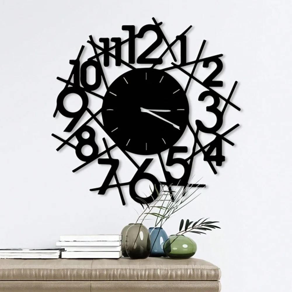 Vintage Wall Clock Retro Roman Numeral Metal Wall Art for Home Office Decor
