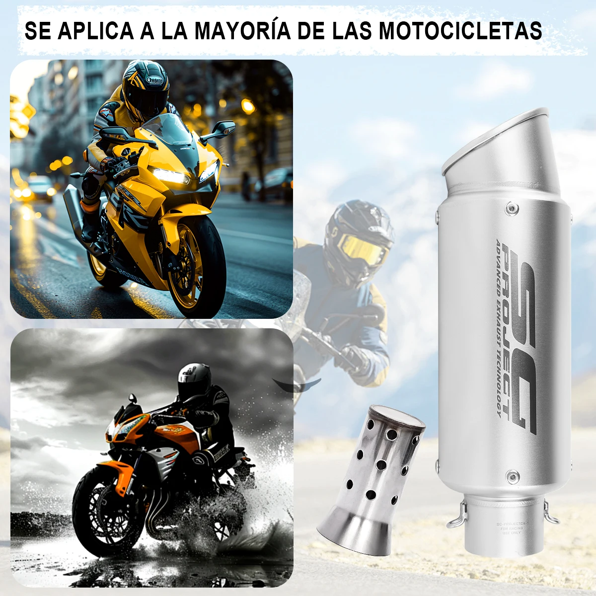 

1 piece 51mm diameter stainless steel universal motorcycle exhaust pipe, suitable for most motorcycles such as BMW
