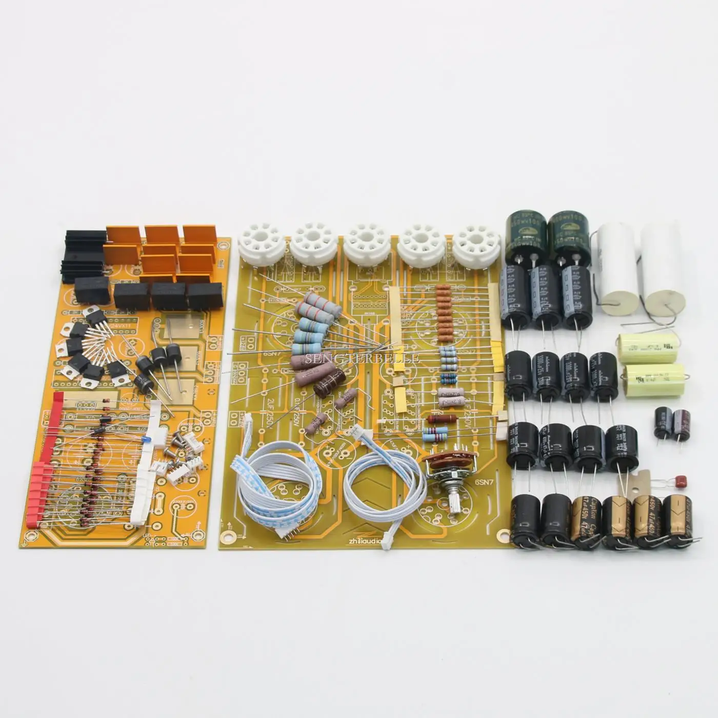 

HiFi Diy Cary AE-1 Stereo Preamp Board Kit 6SN7 Tube Preamplifier Board With 4 Ways Audio Input