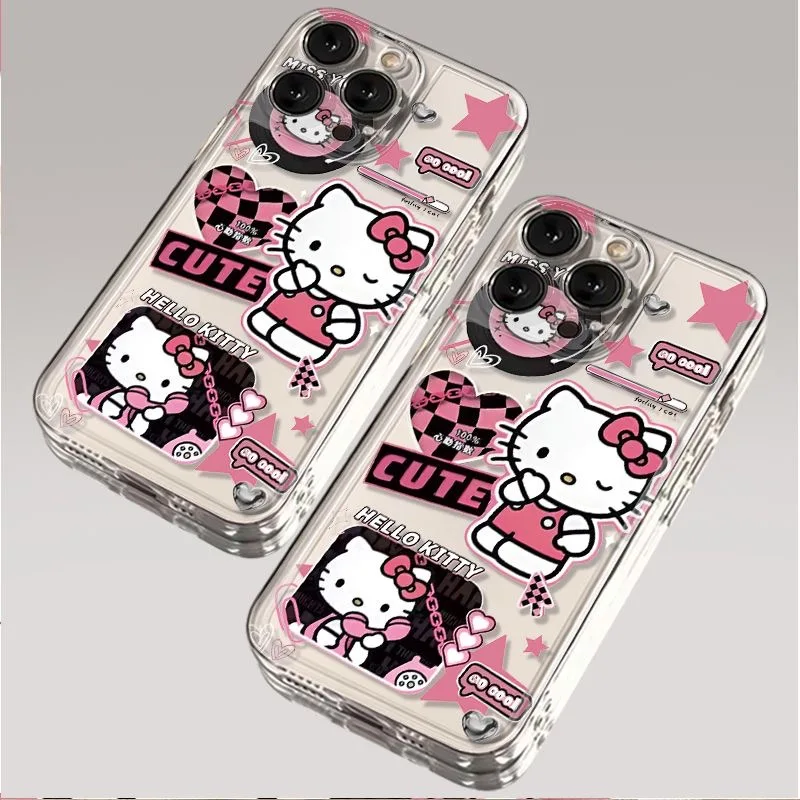 Cool Sanrio Hello Kitty Phone Case For Samsung S24 S23 S22 S21 S20 S10 FE Note20 Note10 Plus Ultra Lite 5G Clear Soft TPU Cover