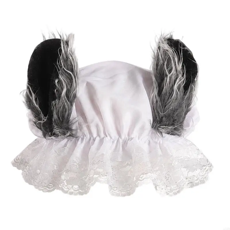 Handcraft Wolf Ear Bonnet Hat for Theme Event Photoshoots and Character Styling