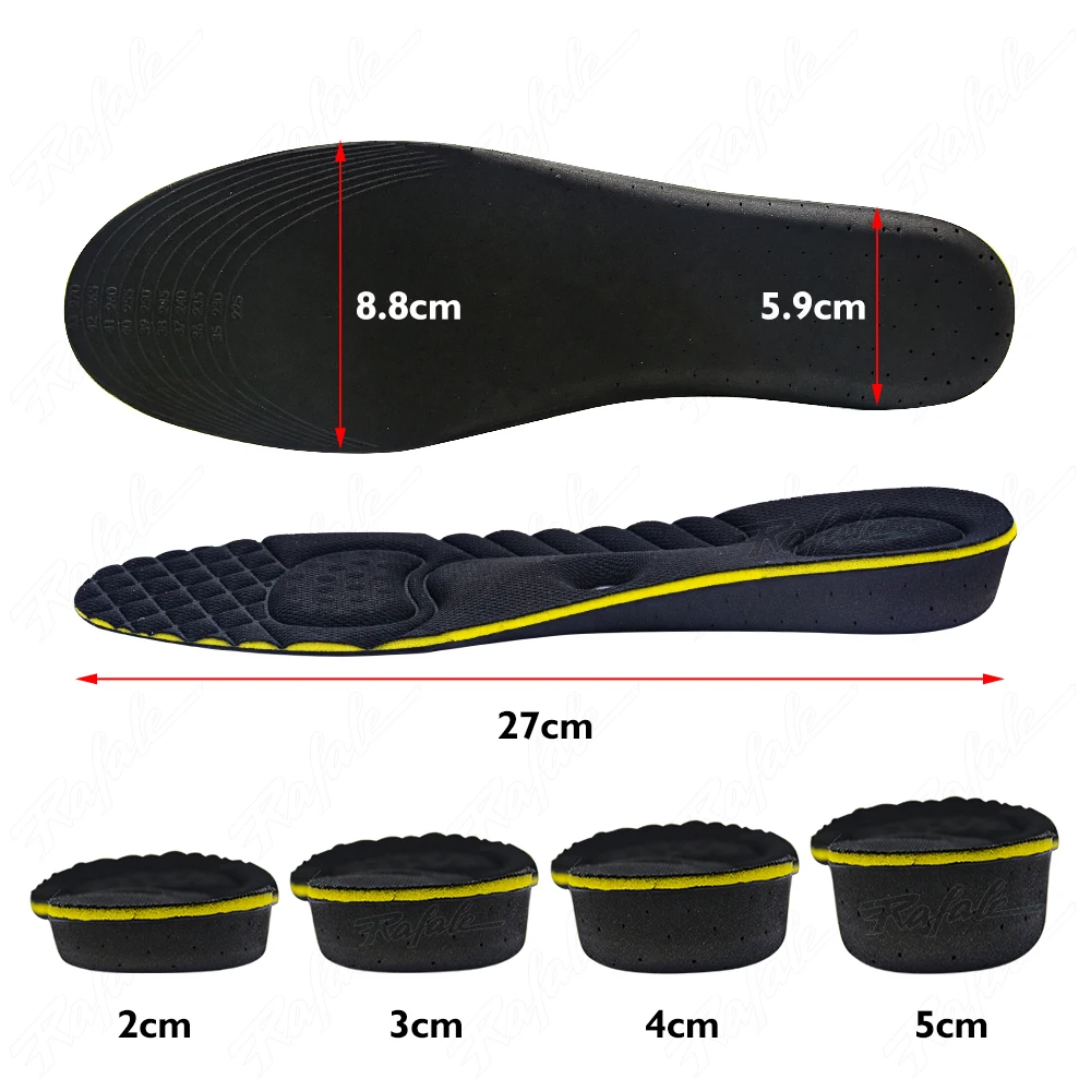 VTHRA 2-5cm Magnet Invisible Arch Height Increase Insoles Cushion Adjustable Shoes Heel Insert Taller Support Absorbant Foot Pad