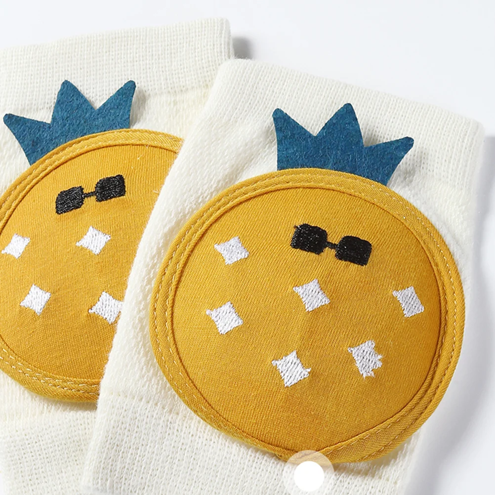 

1 Pair Baby Kneepads Summer Breathable Crawling Socks High Elastic Sleeve For Infant Toddler Pineapple Pattern Pads Crawling