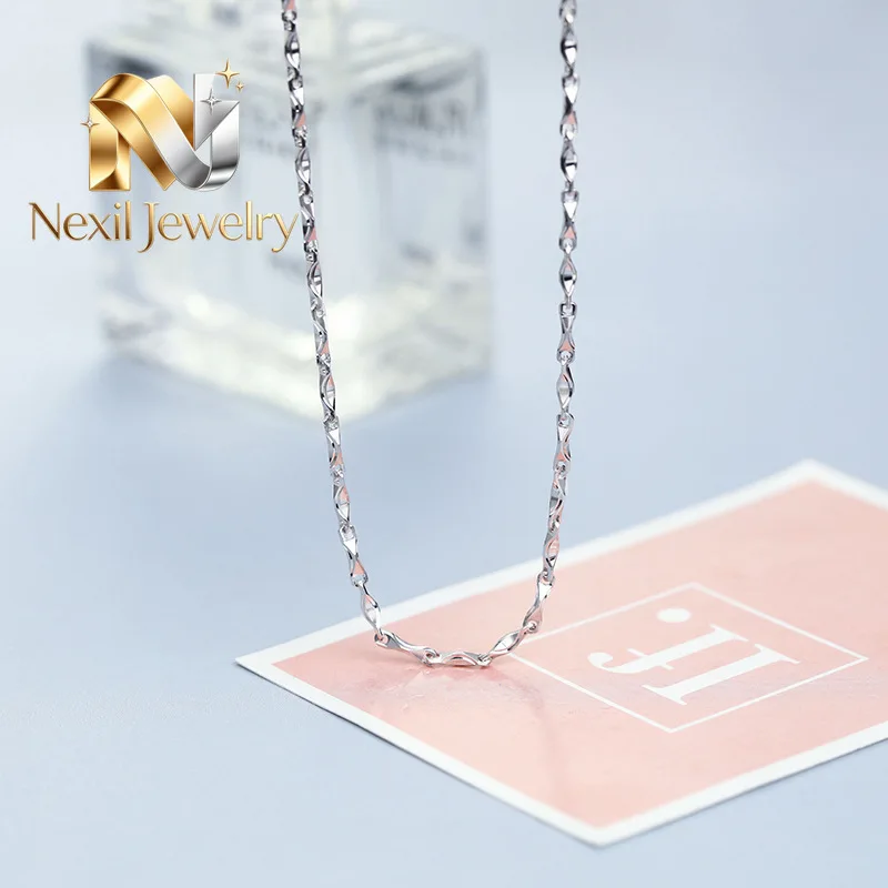 

Nexil Jewelry Sterling Silver Necklace for Man Ingot Chain 1.8mm Thinkness 18inches Male Chain Necklace 8gram Jewelry 925 Silv