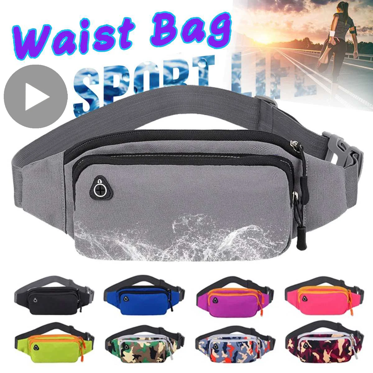 Nylon Waist Bag Waterproof Fanny Pack Male For Men Women Belt Pouch Bum Kangaroo Hip Sack Cross Banana Belly Handbag Shoulder