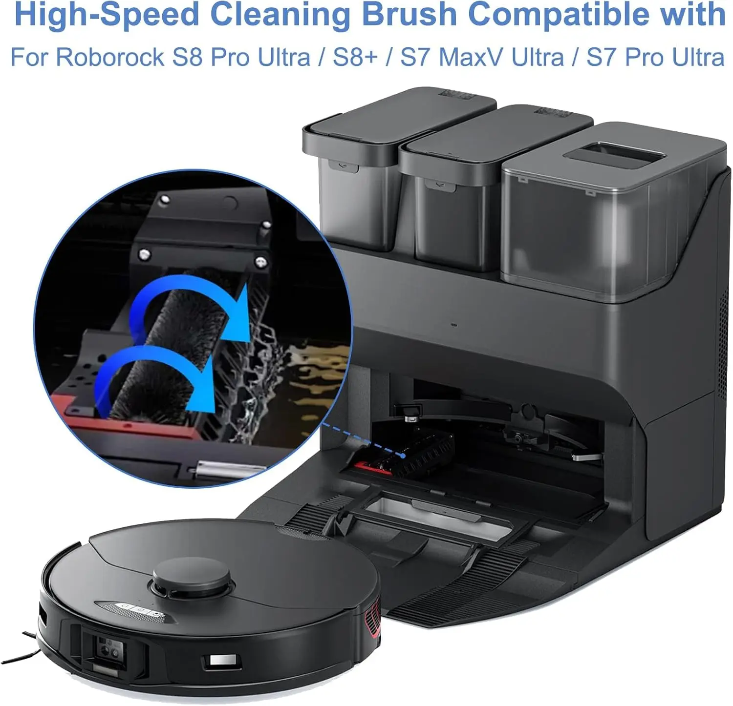 High-Speed Cleaning Brush Compatible with Roborock S8 Pro Ultra  Cleaner for Mop Washing