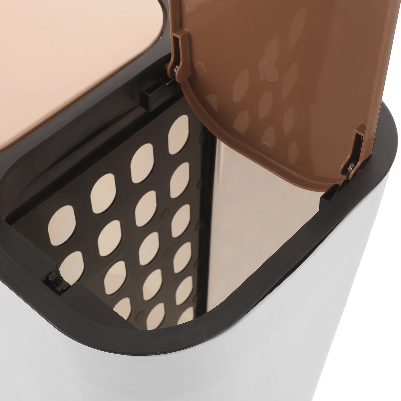 

2 Compartments Plastic Trash Can Dual Recycling Bins For Kitchen Dry Wet Waste Garbage Container Dust Bin Drain Bucket Home Use