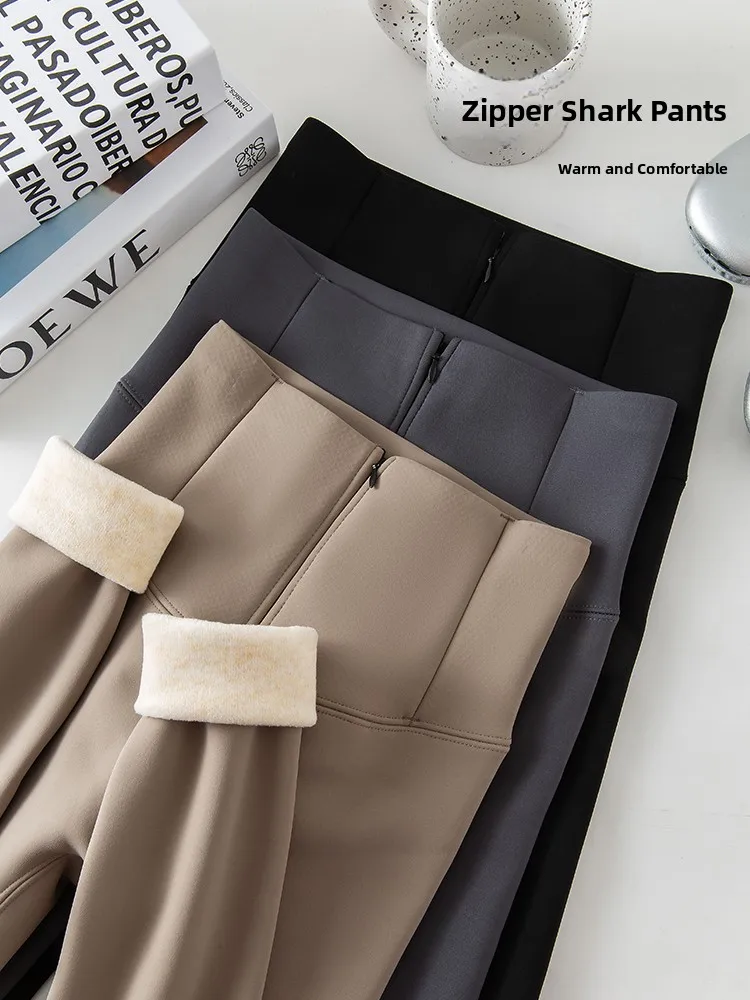 ارتفاع الخصر Thiened Fce اليوغا السراويل النسائية ملابس خارجية شتاء دافئ سستة السندب السراويل البطن سراويل تقليدية