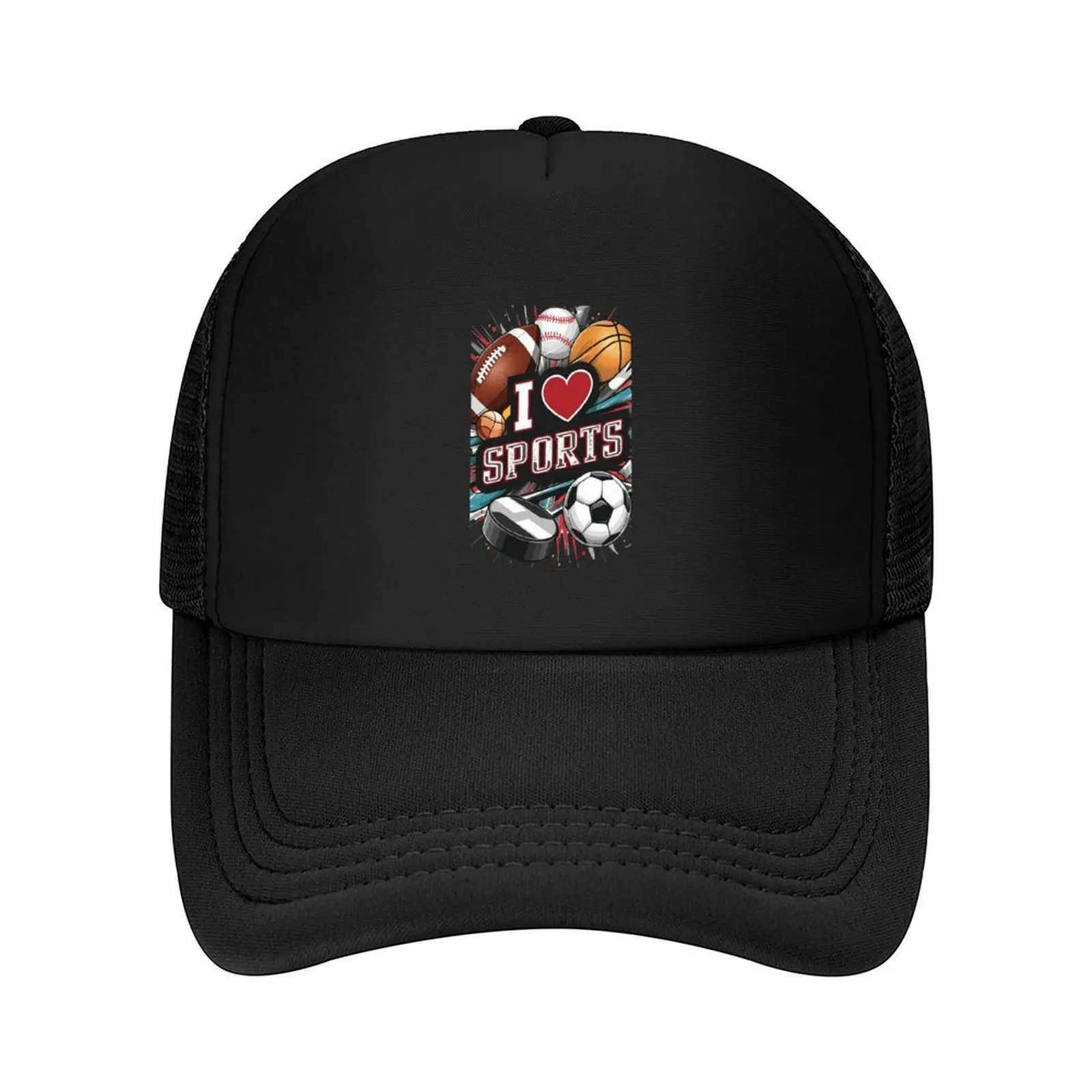 

I Heart Sports T-Shirt: Favourite Sports Design Baseball Cap Mountaineering hats for men fun hats Golf Hat Man Golf Women Men's