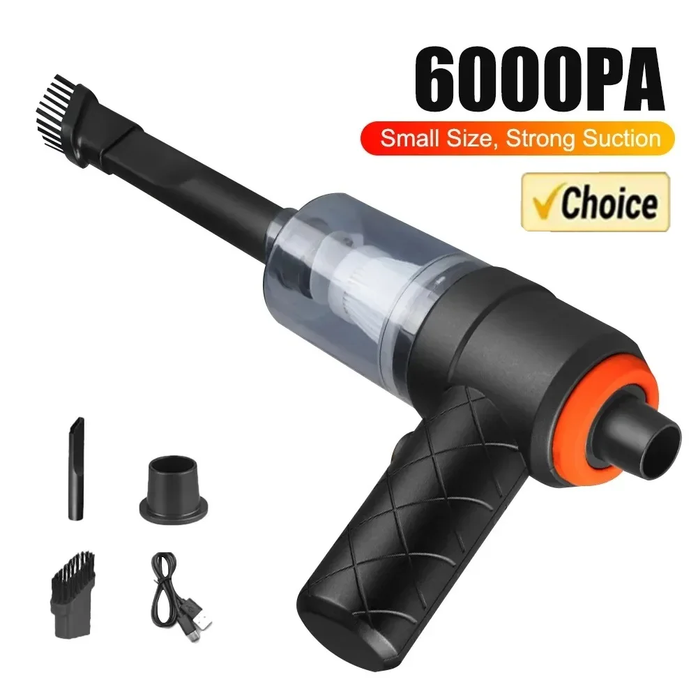 เครื่องดูดฝุ่นในรถยนต์ไร้สาย6000PA 120W, เครื่องดูดฝุ่นพกพาแบบไร้สายเครื่องดูดฝุ่นพลังสูงสำหรับสำนักงานบ้านรถยนต์