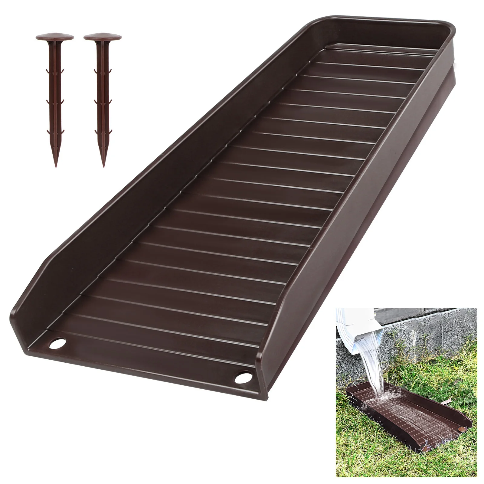 PP Rainwater Gutter Downspout Splash Block Drain Extension Device Home Garden Drainage System Accessory